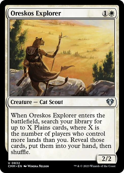 Oreskos Explorer, carta Magic di tipo Creature — Cat Scout illustrata da Winona Nelson