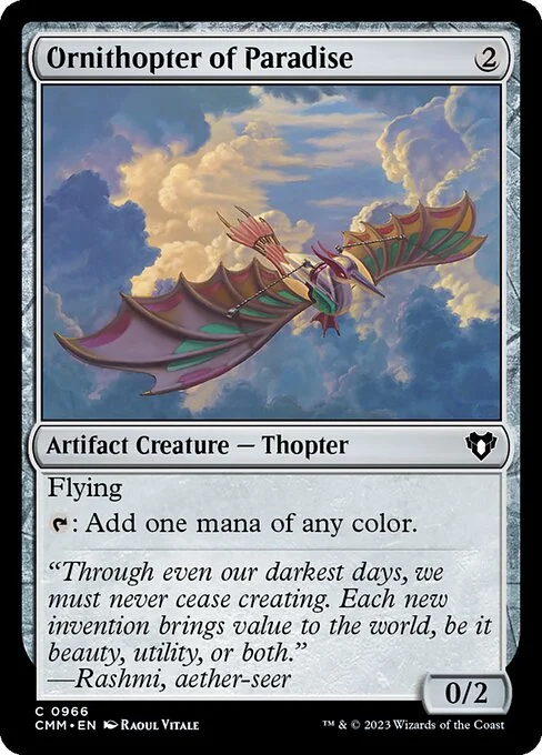Ornithopter of Paradise, carta Magic di tipo Artifact Creature — Thopter illustrata da Raoul Vitale