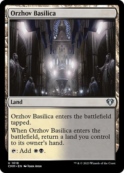 Orzhov Basilica, carta Magic di tipo Land illustrata da John Avon