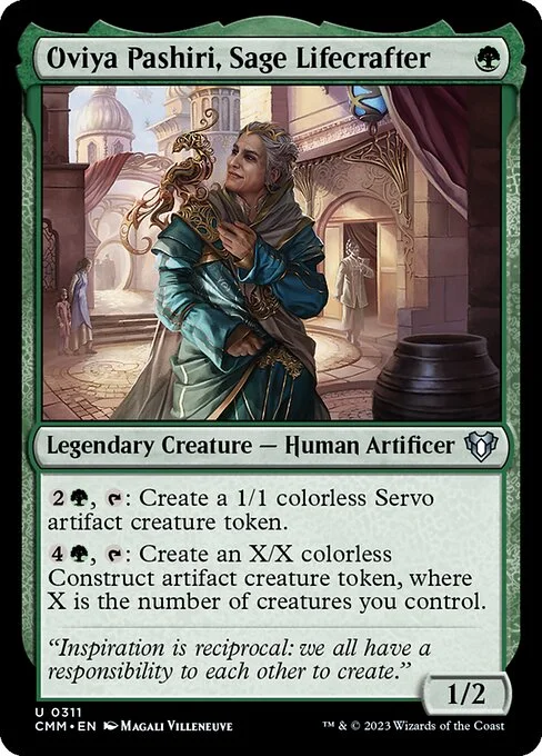 Oviya Pashiri, Sage Lifecrafter, carta Magic di tipo Legendary Creature — Human Artificer illustrata da Magali Villeneuve