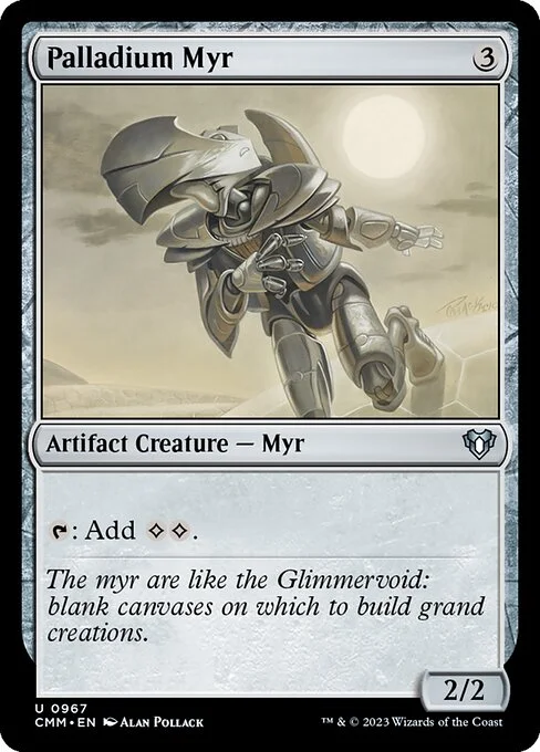Palladium Myr, carta Magic di tipo Artifact Creature — Myr illustrata da Alan Pollack