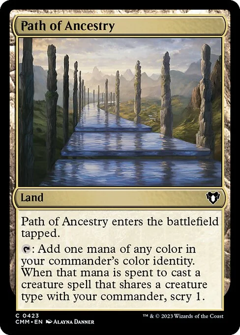 Path of Ancestry, carta Magic di tipo Land illustrata da Alayna Danner
