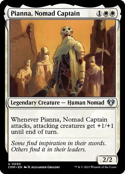 Pianna, Nomad Captain, carta Magic di tipo Legendary Creature — Human Nomad illustrata da D. Alexander Gregory