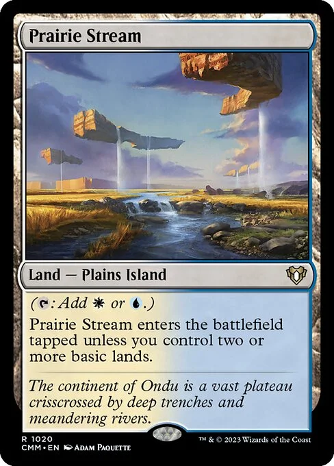 Prairie Stream, carta Magic di tipo Land — Plains Island illustrata da Adam Paquette