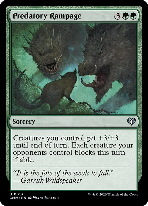 Predatory Rampage, carta Magic di tipo Sorcery illustrata da Wayne England