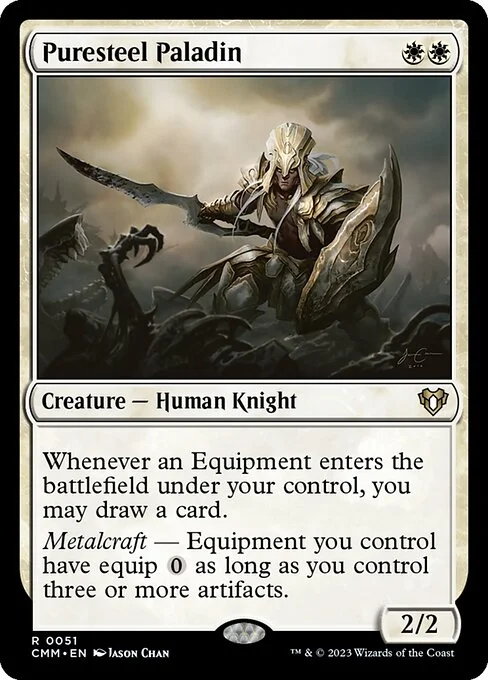 Puresteel Paladin, carta Magic di tipo Creature — Human Knight illustrata da Jason Chan