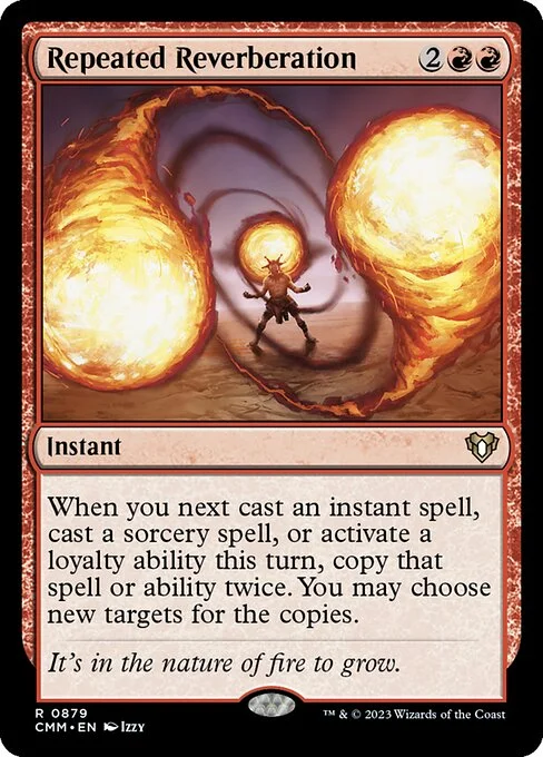 Repeated Reverberation, carta Magic di tipo Instant illustrata da Izzy