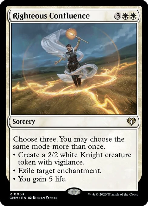 Righteous Confluence, carta Magic di tipo Sorcery illustrata da Kieran Yanner