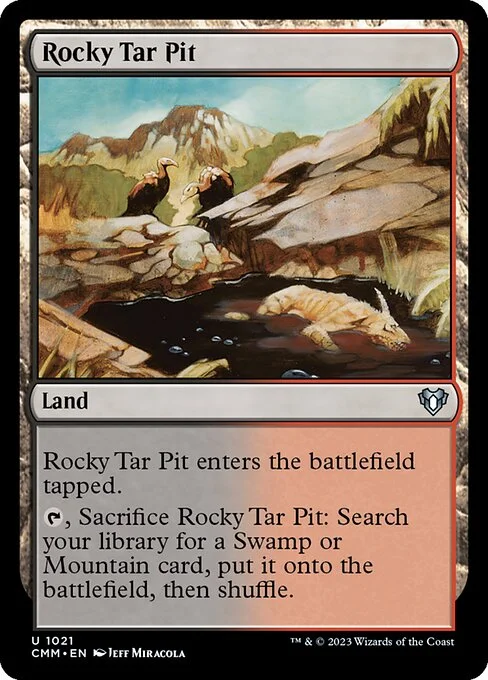 Rocky Tar Pit, carta Magic di tipo Land illustrata da Jeff Miracola