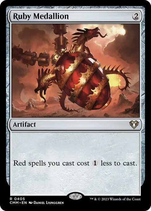 Ruby Medallion, carta Magic di tipo Artifact illustrata da Daniel Ljunggren