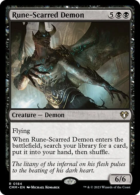 Rune-Scarred Demon, carta Magic di tipo Creature — Demon illustrata da Michael Komarck