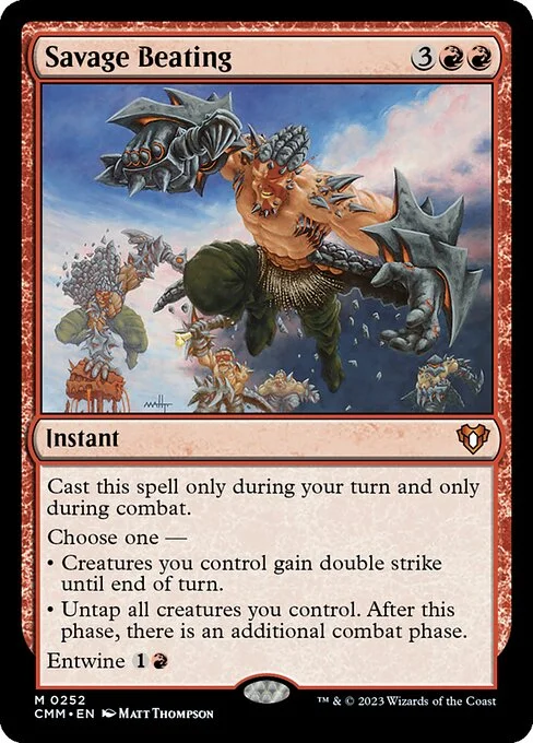 Savage Beating, carta Magic di tipo Instant illustrata da Matt Thompson