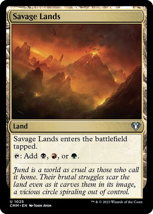 Savage Lands, carta Magic di tipo Land illustrata da John Avon