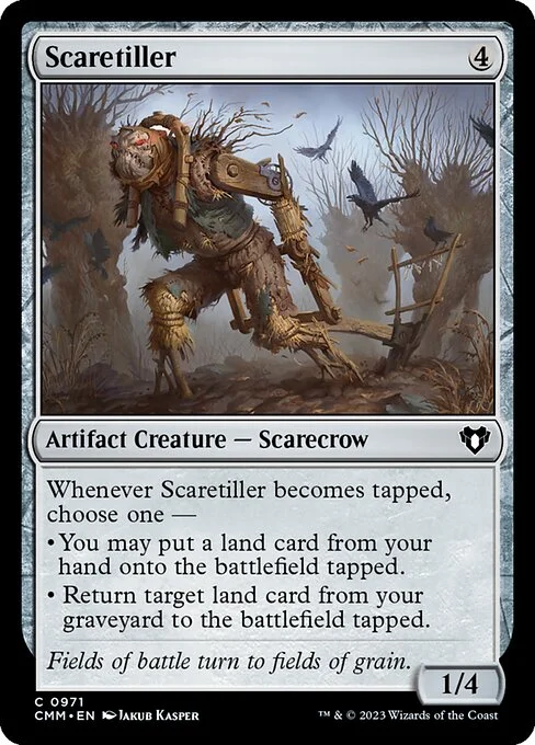 Scaretiller, carta Magic di tipo Artifact Creature — Scarecrow illustrata da Jakub Kasper