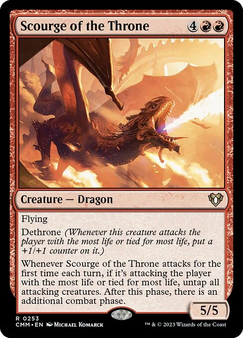 Scourge of the Throne, carta Magic di tipo Creature — Dragon illustrata da Michael Komarck
