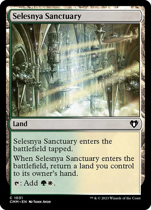 Selesnya Sanctuary, carta Magic di tipo Land illustrata da John Avon