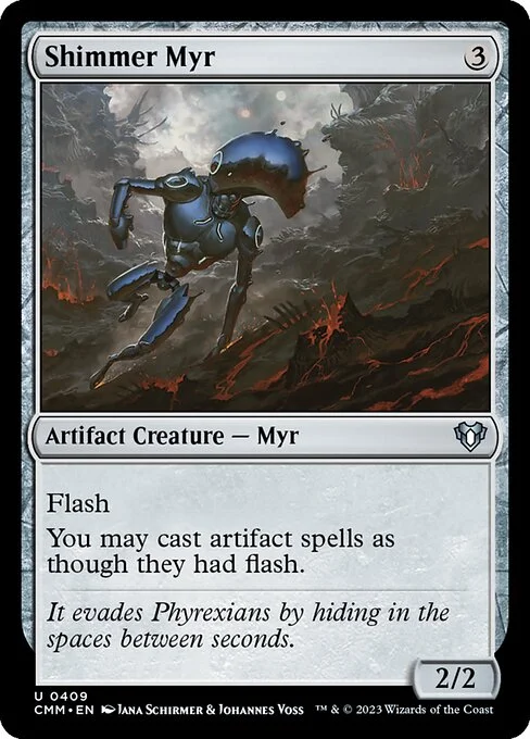 Shimmer Myr, carta Magic di tipo Artifact Creature — Myr illustrata da Jana Schirmer & Johannes Voss