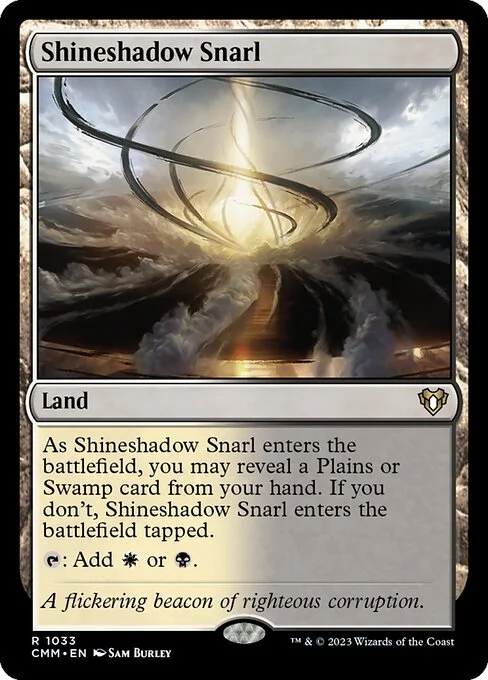 Shineshadow Snarl, carta Magic di tipo Land illustrata da Sam Burley