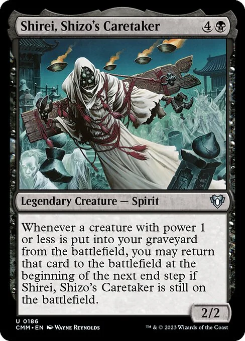 Shirei, Shizo's Caretaker, carta Magic di tipo Legendary Creature — Spirit illustrata da Wayne Reynolds
