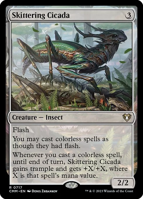 Skittering Cicada, carta Magic di tipo Creature — Insect illustrata da Denis Zhbankov