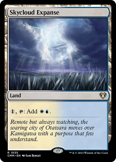 Skycloud Expanse, carta Magic di tipo Land illustrata da Sam Burley