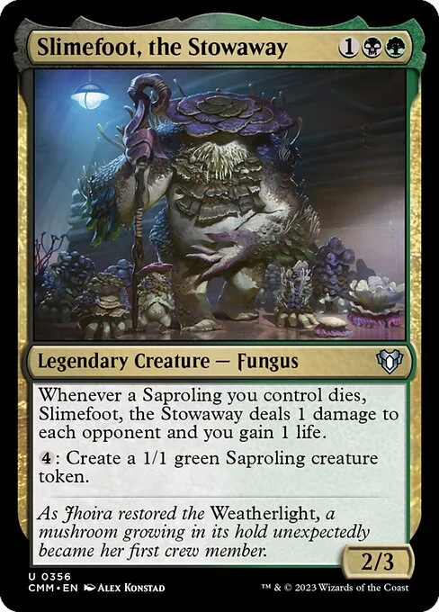 Slimefoot, the Stowaway, carta Magic di tipo Legendary Creature — Fungus illustrata da Alex Konstad