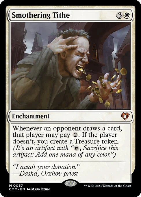 Smothering Tithe, carta Magic di tipo Enchantment illustrata da Mark Behm
