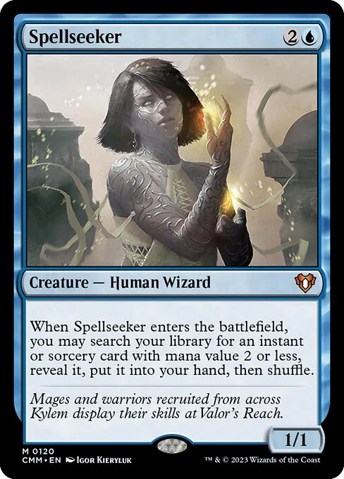 Spellseeker, carta Magic di tipo Creature — Human Wizard illustrata da Igor Kieryluk