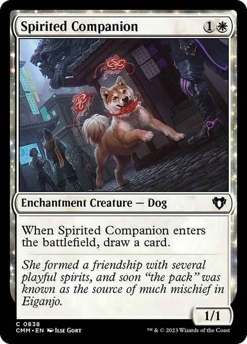 Spirited Companion, carta Magic di tipo Enchantment Creature — Dog illustrata da Ilse Gort