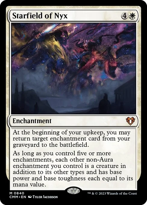 Starfield of Nyx, carta Magic di tipo Enchantment illustrata da Tyler Jacobson