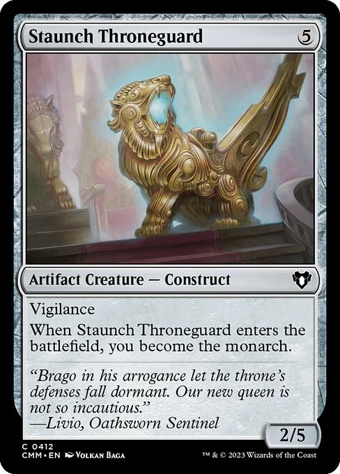 Staunch Throneguard, carta Magic di tipo Artifact Creature — Construct illustrata da Volkan Baǵa