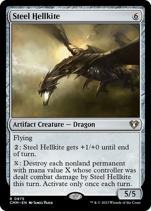 Steel Hellkite, carta Magic di tipo Artifact Creature — Dragon illustrata da James Paick