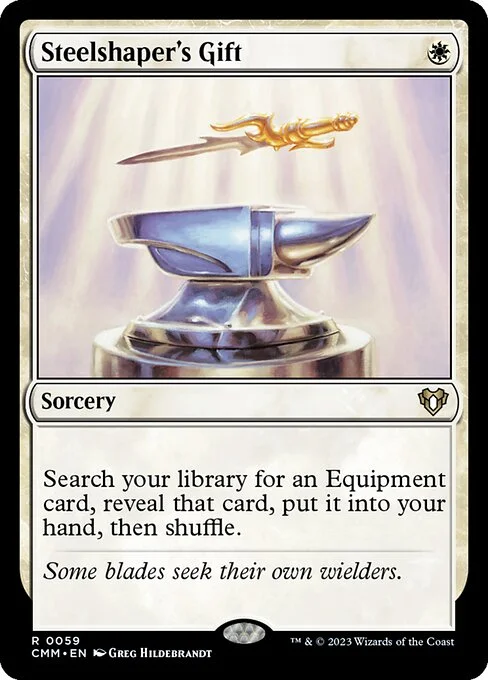 Steelshaper's Gift, carta Magic di tipo Sorcery illustrata da Greg Hildebrandt