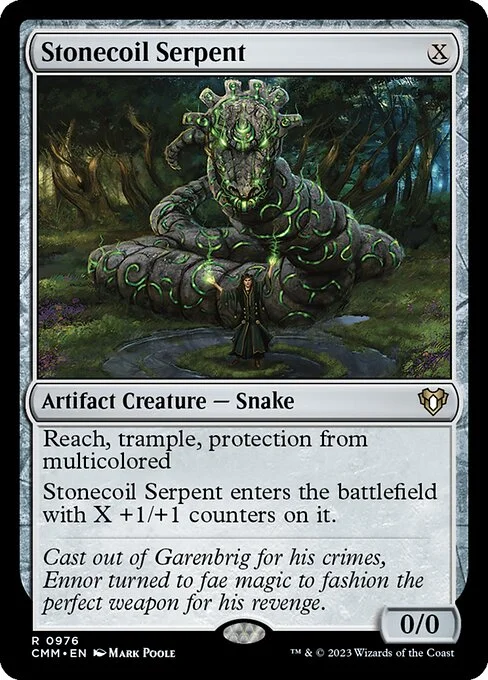 Stonecoil Serpent, carta Magic di tipo Artifact Creature — Snake illustrata da Mark Poole