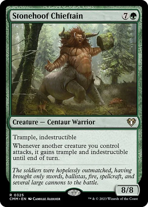 Stonehoof Chieftain, carta Magic di tipo Creature — Centaur Warrior illustrata da Camille Alquier