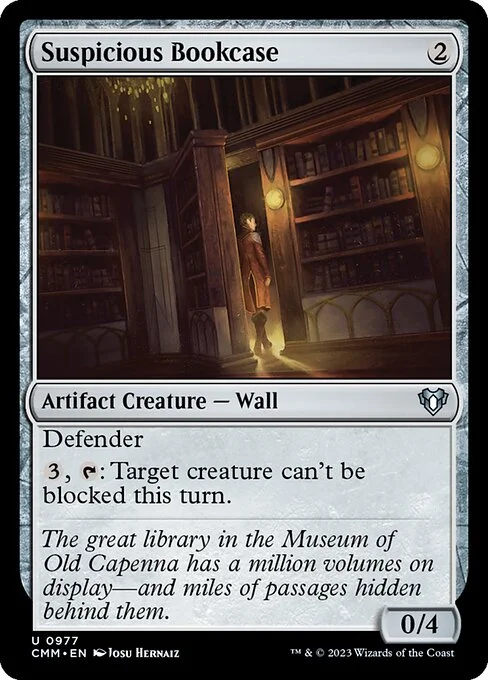 Suspicious Bookcase, carta Magic di tipo Artifact Creature — Wall illustrata da Josu Hernaiz