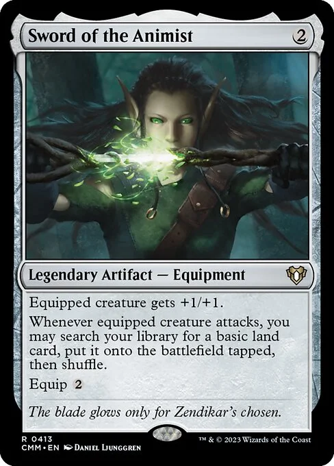 Sword of the Animist, carta Magic di tipo Legendary Artifact — Equipment illustrata da Daniel Ljunggren