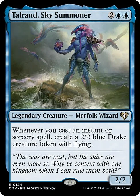 Talrand, Sky Summoner, carta Magic di tipo Legendary Creature — Merfolk Wizard illustrata da Svetlin Velinov