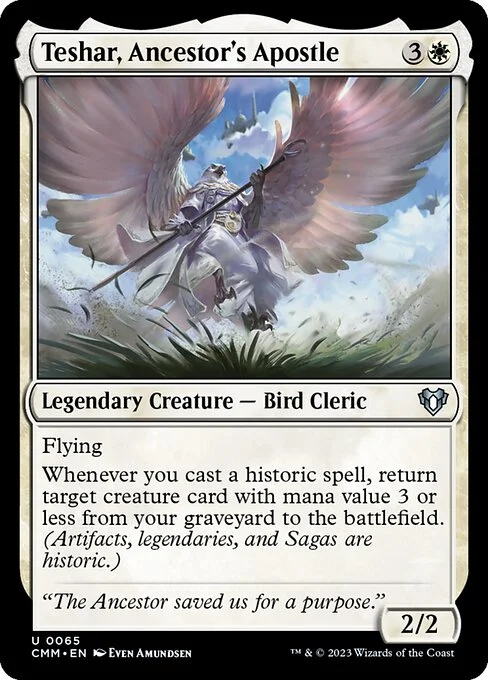 Teshar, Ancestor's Apostle, carta Magic di tipo Legendary Creature — Bird Cleric illustrata da Even Amundsen