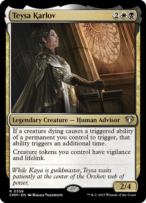 Teysa Karlov, carta Magic di tipo Legendary Creature — Human Advisor illustrata da Magali Villeneuve