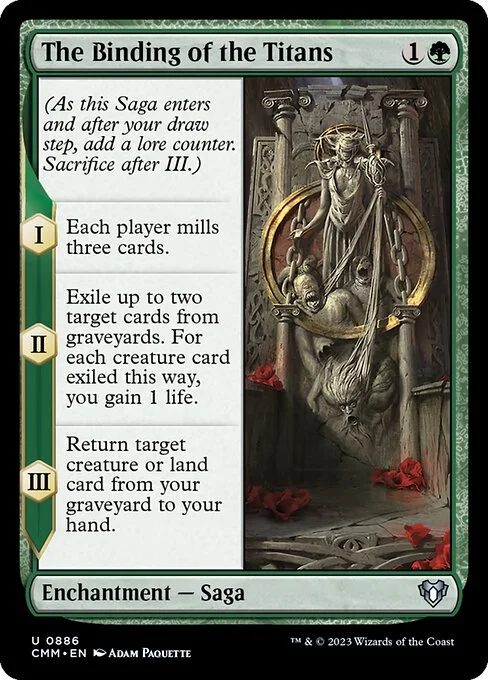 The Binding of the Titans, carta Magic di tipo Enchantment — Saga illustrata da Adam Paquette