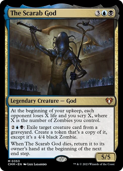 The Scarab God, carta Magic di tipo Legendary Creature — God illustrata da Lius Lasahido