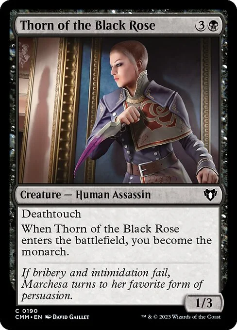 Thorn of the Black Rose, carta Magic di tipo Creature — Human Assassin illustrata da David Gaillet
