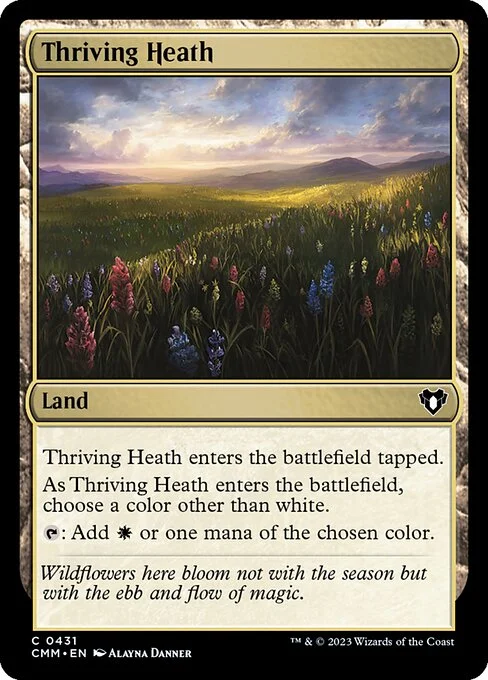 Thriving Heath, carta Magic di tipo Land illustrata da Alayna Danner