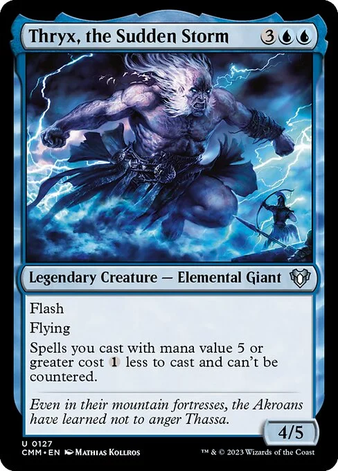 Thryx, the Sudden Storm, carta Magic di tipo Legendary Creature — Elemental Giant illustrata da Mathias Kollros