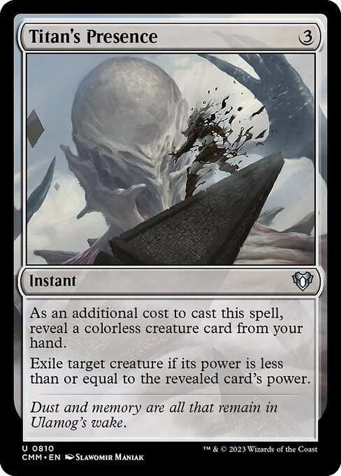 Titan's Presence, carta Magic di tipo Instant illustrata da Slawomir Maniak