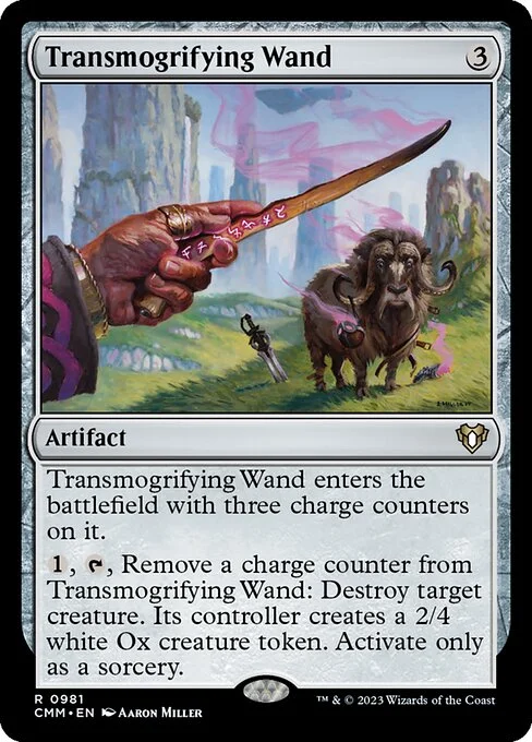 Transmogrifying Wand, carta Magic di tipo Artifact illustrata da Aaron Miller