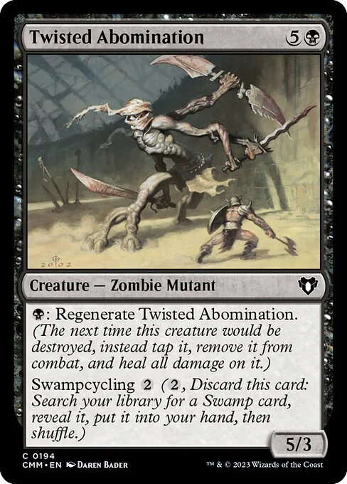 Twisted Abomination, carta Magic di tipo Creature — Zombie Mutant illustrata da Daren Bader