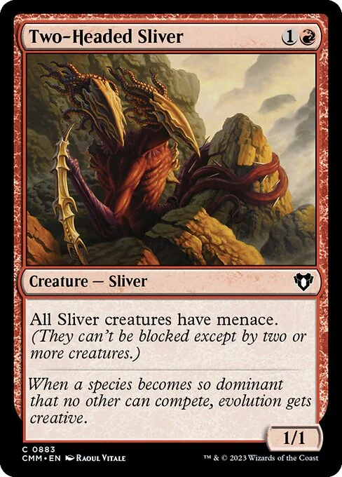Two-Headed Sliver, carta Magic di tipo Creature — Sliver illustrata da Raoul Vitale
