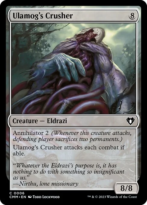 Ulamog's Crusher, carta Magic di tipo Creature — Eldrazi illustrata da Todd Lockwood